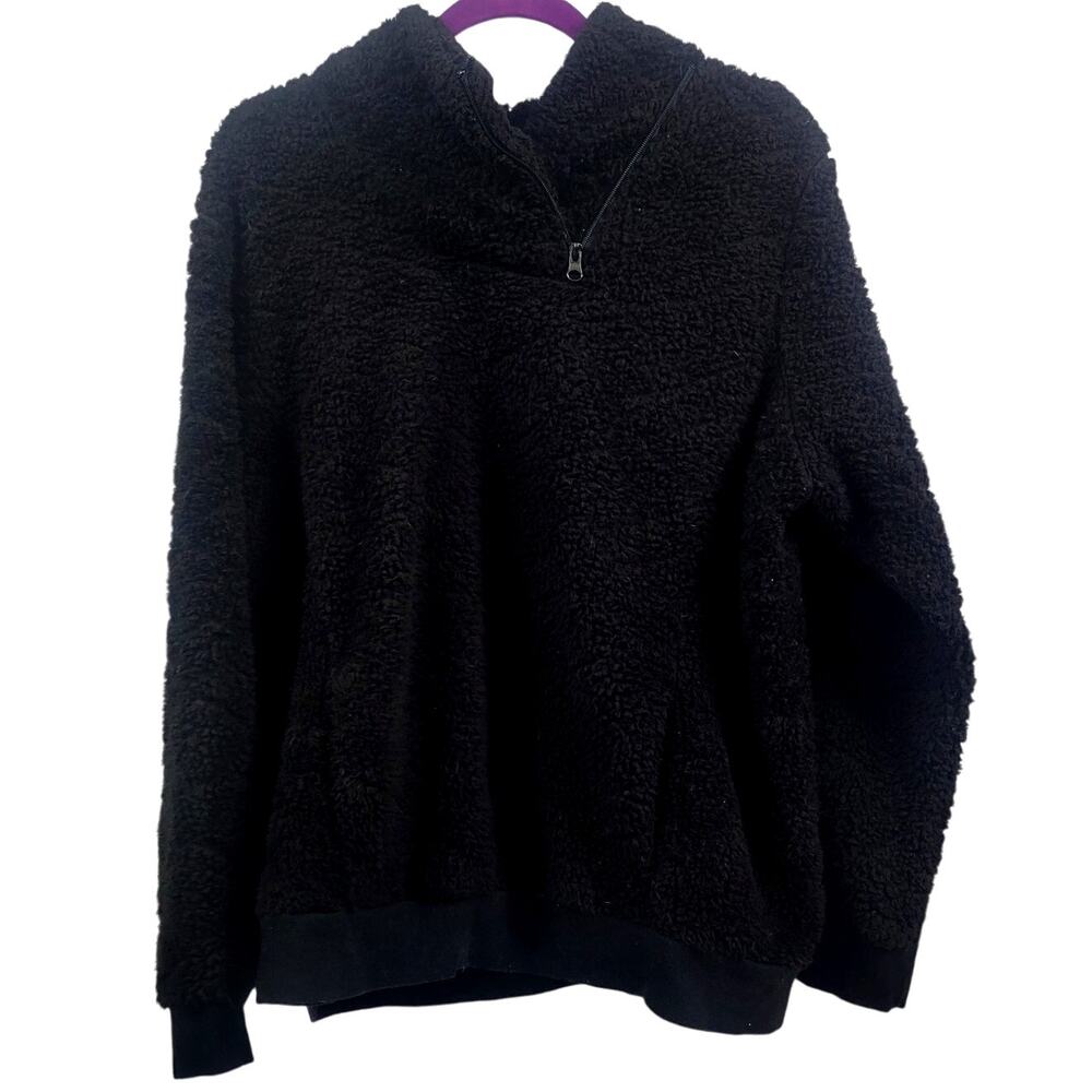 St. Johns Bay Women's Black Plush Pullover Size XL